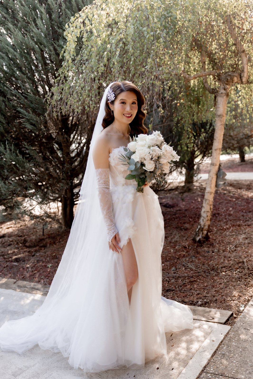 Bride in garden