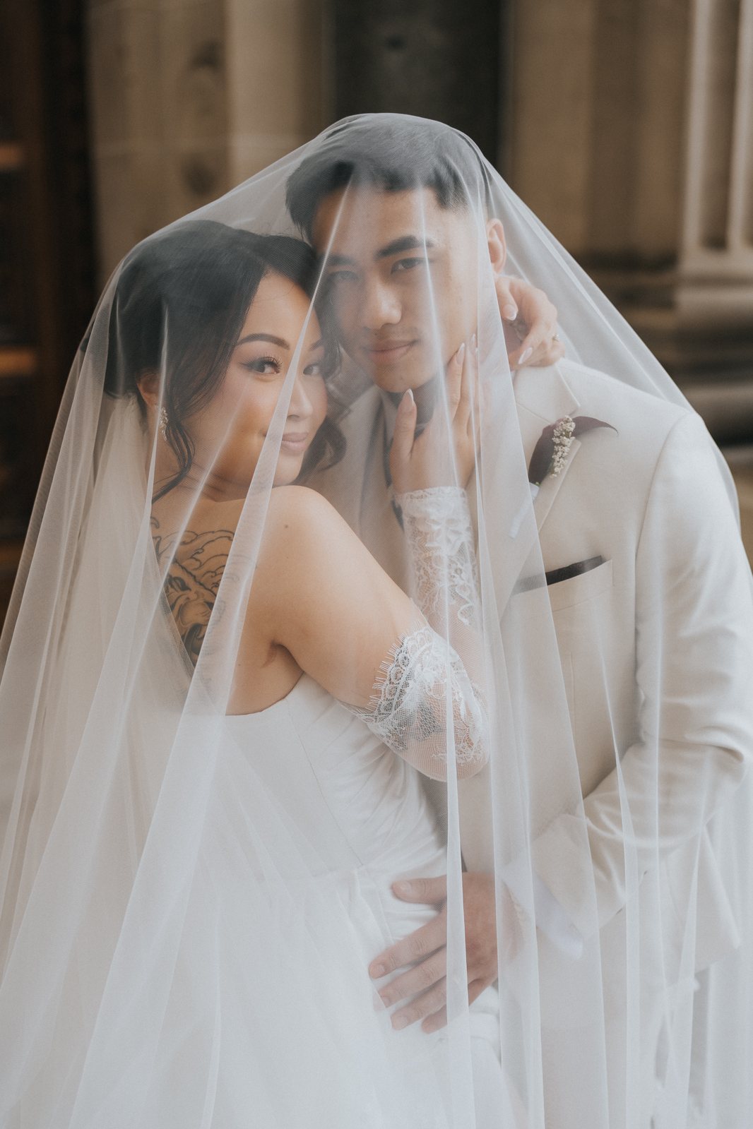 Couple under the veil