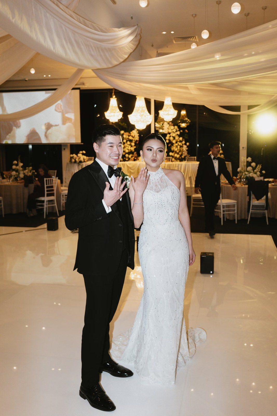 Couple at reception