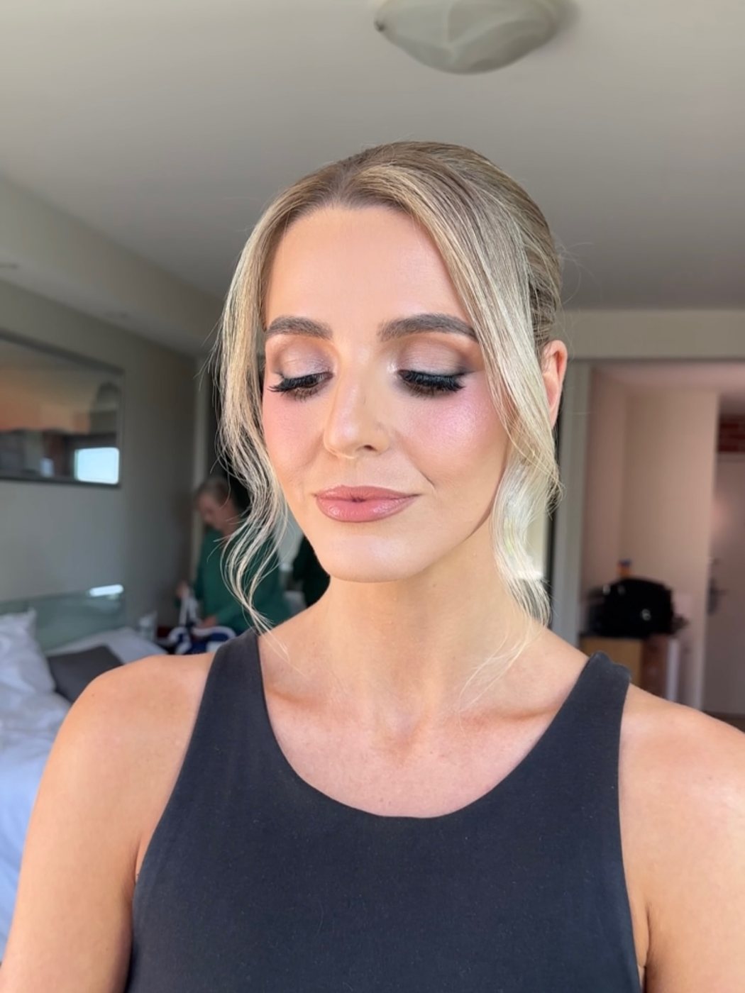 Bold pink eye makeup
